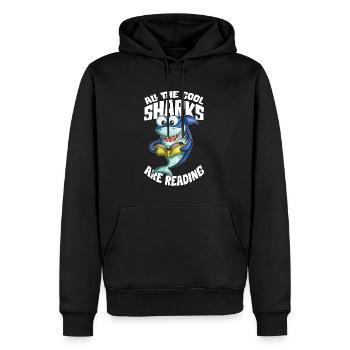 Shark Lit Livre Rat de livre Fan de livre Shark Lovers - Sweat à capuche Premium bio Homme - noir - Devant - Nico (187cm)
