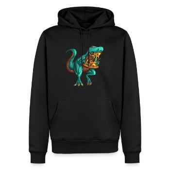 Pizza T-Rex Fastfood Fan Dinosaur Lover - Sweat à capuche Premium bio Homme - noir - Devant - Nico (187cm)