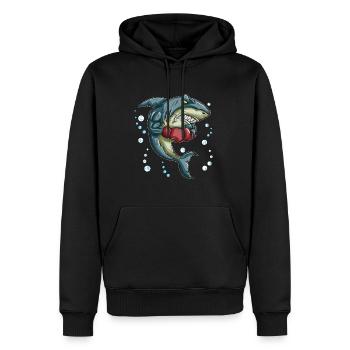 Haifisch Tiger Hai Boxhandschuh Boxtrainer Boxen - Männer Premium Bio Hoodie - Schwarz - Vorne - Nico (187cm)