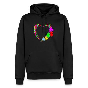 Autisme Covenant Coeur Parents heureux Frères et sœurs - Sweat à capuche Premium bio Homme - noir - Devant - Nico (187cm)