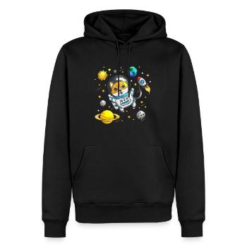 Chiens Fan Univers Planète Univers Corgi Propriétaire - Sweat à capuche Premium bio Homme - noir - Devant - Nico (187cm)