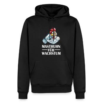 Chicken Masthuhn für Wachstum Bodybilder Hähnchen - Männer Premium Bio Hoodie - Schwarz - Vorne - Nico (187cm)