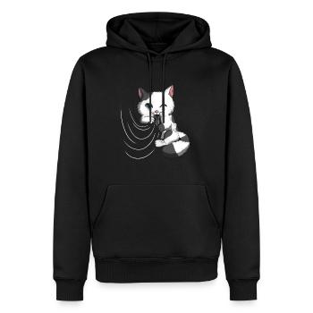 Curtain Cute Hangover Plays Blanket Cat Owner - Men’s Premium Organic Hoodie - black - Front - Nico (187cm)