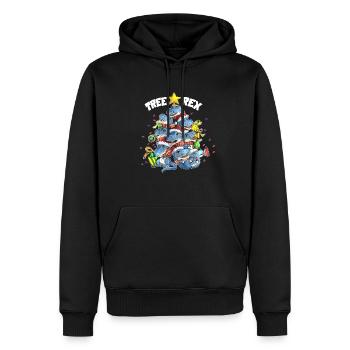 Tree Rex Dinosaurier Tyrannosaurus Rex Weihnachten - Männer Premium Bio Hoodie - Schwarz - Vorne - Nico (187cm)