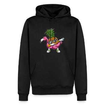 Ananas Dabbing Flamingo Swimming Tire Holiday Rip - Sweat à capuche Premium bio Homme - noir - Devant - Nico (187cm)
