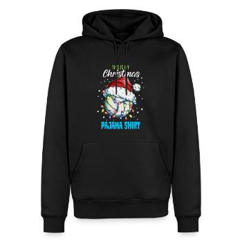 Volleyeur Joueur de Noël Chemise de couchage Pyjama - Sweat à capuche Premium bio Homme - noir - Devant - Nico (187cm)