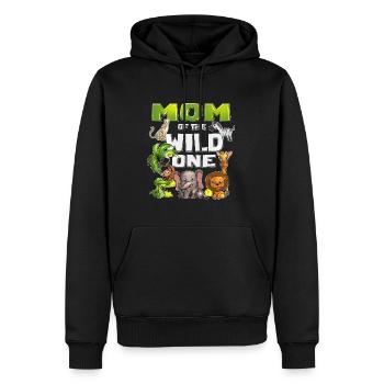 Tiermotiv Safari Mama des einen Wilden Kids B-Day - Männer Premium Bio Hoodie - Schwarz - Vorne - Nico (187cm)