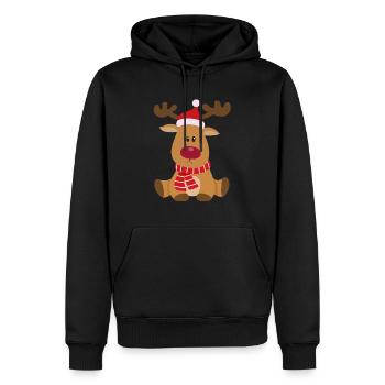 Süße Weihnachtsrentiere - Männer Premium Bio Hoodie - Schwarz - Vorne - Nico (187cm)