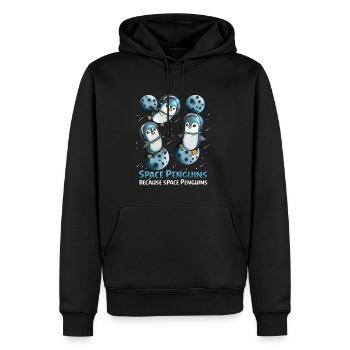 Espace cadeau des astronautes de Space Penguin - Sweat à capuche Premium bio Homme - noir - Devant - Nico (187cm)