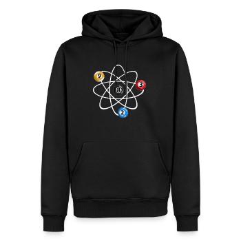 Boules de billard dans le style atome Joueur de billard - Sweat à capuche Premium bio Homme - noir - Devant - Nico (187cm)