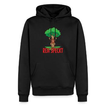 Rotwild Hirsch Hirschkuh Reh Reh Speckt im Wald - Männer Premium Bio Hoodie - Schwarz - Vorne - Nico (187cm)