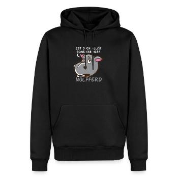 Nilpferd Ist Doch Alles Scheisse Nölpferd Pessimis - Männer Premium Bio Hoodie - Schwarz - Vorne - Nico (187cm)