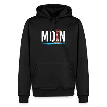 Low German word beach Baltic Sea saying North Sea - Men’s Premium Organic Hoodie - black - Front - Nico (187cm)