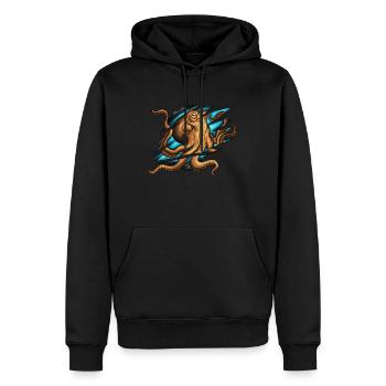 Costume de calmar de pieuvre déplacé - Sweat à capuche Premium bio Homme - noir - Devant - Nico (187cm)