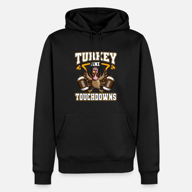 Footballeur Touchdowns Turquie Vacances - Sweat à capuche Premium bio Homme - noir