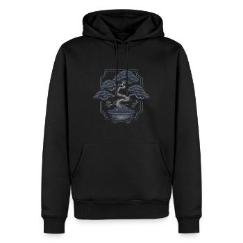 Bonsai - Männer Premium Bio Hoodie - Schwarz - Vorne - Nico (187cm)