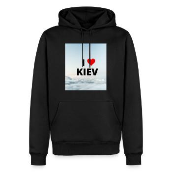ICH LIEBE KIEW - Männer Premium Bio Hoodie - Schwarz - Vorne - Nico (187cm)
