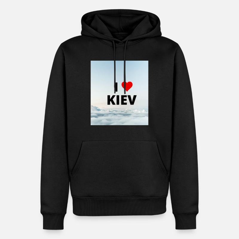 ICH LIEBE KIEW - Männer Premium Bio Hoodie - Schwarz