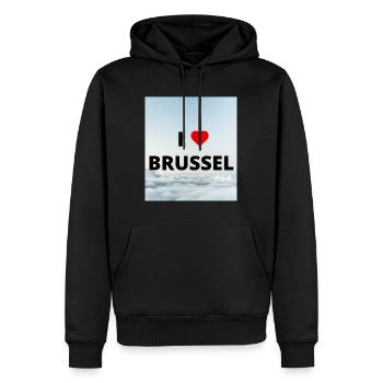 I LOVE BRUSSEL - Sweat à capuche Premium bio Homme - noir - Devant - Nico (187cm)