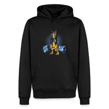 Dobermann Sport Bodybuilder Gewichtheber Hund - Männer Premium Bio Hoodie - Schwarz - Vorne - Nico (187cm)