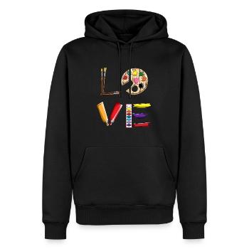 Zeichnen Kunstliebhaber Tuschkasten Pinsel Love - Männer Premium Bio Hoodie - Schwarz - Vorne - Nico (187cm)
