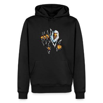 Kratzer Adlerklauen Raubvogel Design Adlerauge - Männer Premium Bio Hoodie - Schwarz - Vorne - Nico (187cm)