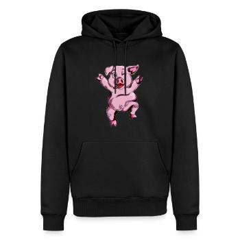 Mignon Mignon Cochon Fermier Cochon Danse - Sweat à capuche Premium bio Homme - noir - Devant - Nico (187cm)