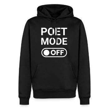 Poet Mode OFF - Men’s Premium Organic Hoodie - black - Front - Nico (187cm)