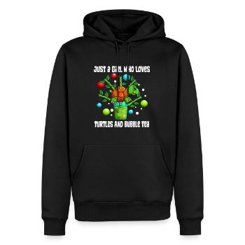 Chemise Bubble Tea Turtle Kawaii Girl - Sweat à capuche Premium bio Homme - noir - Devant - Nico (187cm)