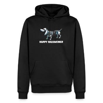 Halloween teckel Propriétaire de chien Happy Halloweiner - Sweat à capuche Premium bio Homme - noir - Devant - Nico (187cm)