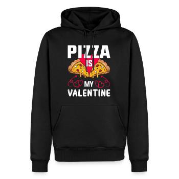 Pizza is my Valentine Valentinstag 14.2. Liebe Fun - Männer Premium Bio Hoodie - Schwarz - Vorne - Nico (187cm)