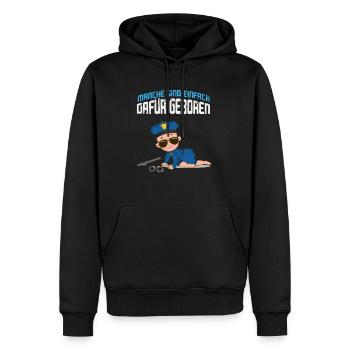 Polizistin Beamte Polizeibeamter Polizei Geschenk - Männer Premium Bio Hoodie - Schwarz - Vorne - Nico (187cm)