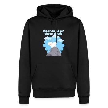 Moutons Moutons La vérité sur les nuages de moutons Sommeil - Sweat à capuche Premium bio Homme - noir - Devant - Nico (187cm)