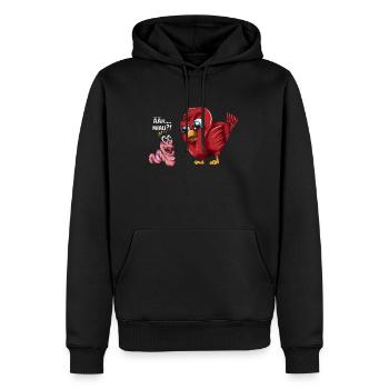 Ver déguisé en costume de chat Uääh Meow oiseau - Sweat à capuche Premium bio Homme - noir - Devant - Nico (187cm)