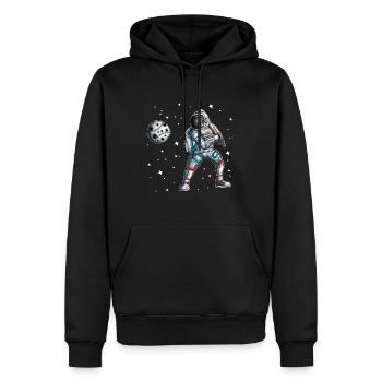 Astronaut Baseballspieler Baseball Universum All - Männer Premium Bio Hoodie - Schwarz - Vorne - Nico (187cm)