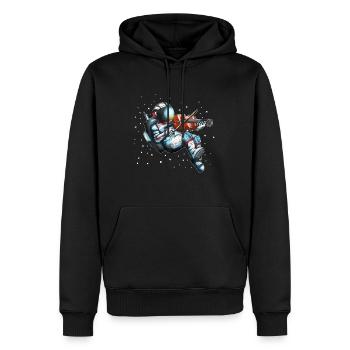 Astronaut Geigenspieler Musikinstrument Universum - Männer Premium Bio Hoodie - Schwarz - Vorne - Nico (187cm)
