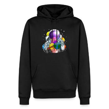 Astronauten Eiscreme Kosmonaut Eiskugeln Weltall - Männer Premium Bio Hoodie - Schwarz - Vorne - Nico (187cm)