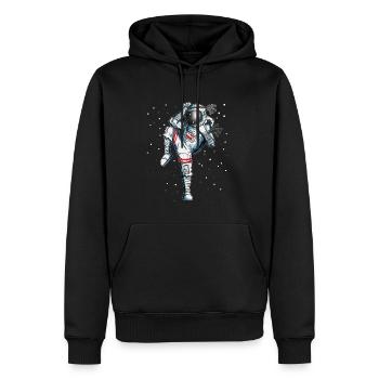 Astronaute Boxe Karaté Cosmonaute Kickboxing Space - Sweat à capuche Premium bio Homme - noir - Devant - Nico (187cm)