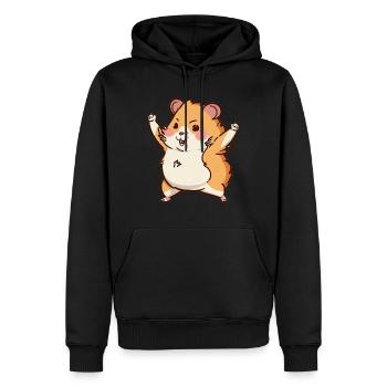 Kawaii Süße Fröhliche Bunte Hamster Tanzen - Männer Premium Bio Hoodie - Schwarz - Vorne - Nico (187cm)
