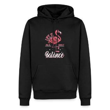 Pink Flamingo Costume Bird Life tout sur Balance - Sweat à capuche Premium bio Homme - noir - Devant - Nico (187cm)