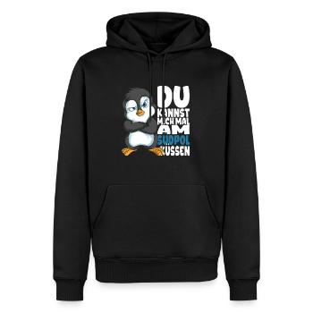 Kannst mich mal am Südpol küssen Pinguine - Männer Premium Bio Hoodie - Schwarz - Vorne - Nico (187cm)