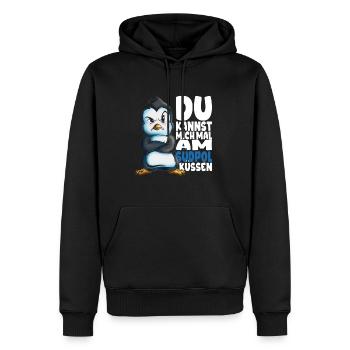 Kannst mich mal am Südpol küssen Pinguine - Männer Premium Bio Hoodie - Schwarz - Vorne - Nico (187cm)