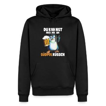 Kannst mich mal am Südpol küssen Pinguine - Männer Premium Bio Hoodie - Schwarz - Vorne - Nico (187cm)
