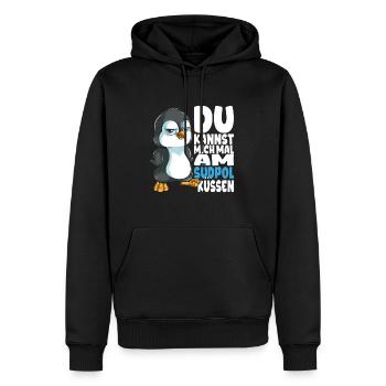 Kannst mich mal am Südpol küssen Pinguine - Männer Premium Bio Hoodie - Schwarz - Vorne - Nico (187cm)