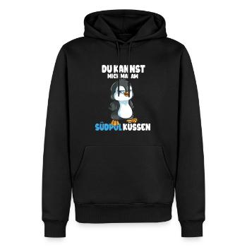 Kannst mich mal am Südpol küssen Pinguine - Männer Premium Bio Hoodie - Schwarz - Vorne - Nico (187cm)