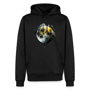 Moon Harmonic Gradient - Men’s Premium Organic Hoodie - black - Front - Nico (187cm)