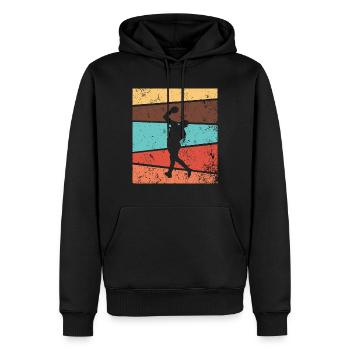 Handball Retro Sport Vintage Hobby - Männer Premium Bio Hoodie - Schwarz - Vorne - Nico (187cm)