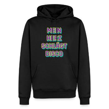 Mein Herz schlägt Disco - Männer Premium Bio Hoodie - Schwarz - Vorne - Nico (187cm)