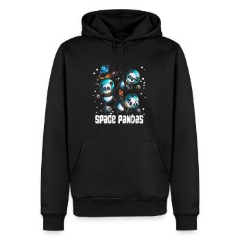 Space Pandas, Spaceship, Planets, Asteroids, Medeor - Men’s Premium Organic Hoodie - black - Front - Nico (187cm)