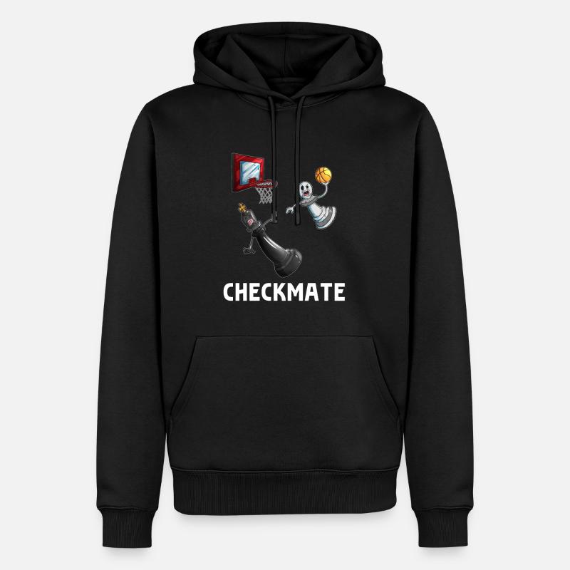 Basketball Dunking Bauer schlägt König Brettspiell - Männer Premium Bio Hoodie - Schwarz